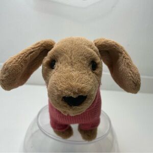 RETIRED Jellycat Pink Sweater Dachshund 9" Plush Sausage Weiner Dog